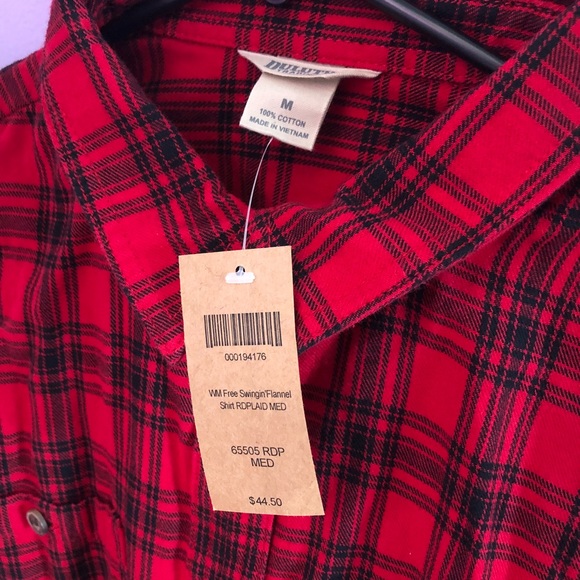 Red and black button-down flannel - Picture 4 of 5